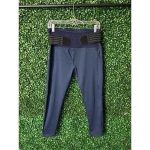 Tommie Copper Navy Blue 24" Lower Back Support Compression Leggings Sz Large